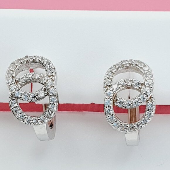 "925 Sterling Silver Cubic Zirconia Earrings, U19254660 - Picture 3 of 11